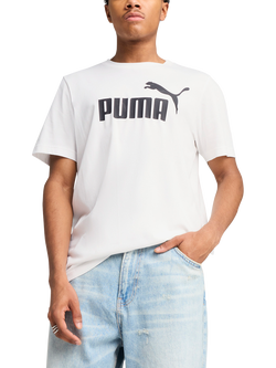 PUMA Cotton Regular Fit Short Sleeve Essentials No.1 Logo T-Shirt, Puma White