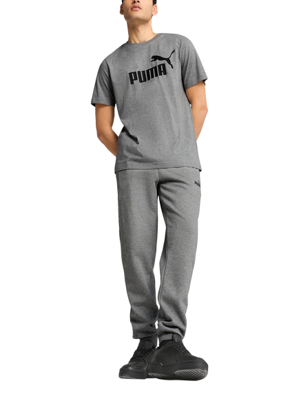 PUMA Cotton Regular Fit Short Sleeve Essentials No.1 Logo T-Shirt, Medium Gray Heather