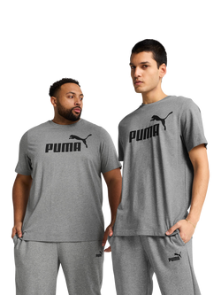 PUMA Cotton Regular Fit Short Sleeve Essentials No.1 Logo T-Shirt - view 2, Medium Gray Heather
