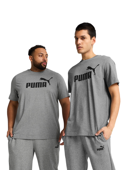 PUMA Cotton Regular Fit Short Sleeve Essentials No.1 Logo T-Shirt - view 2, Medium Gray Heather