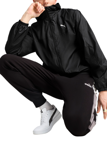 PUMA Men's Essentials Windbreaker Jacket, Puma Black, Puma Black
