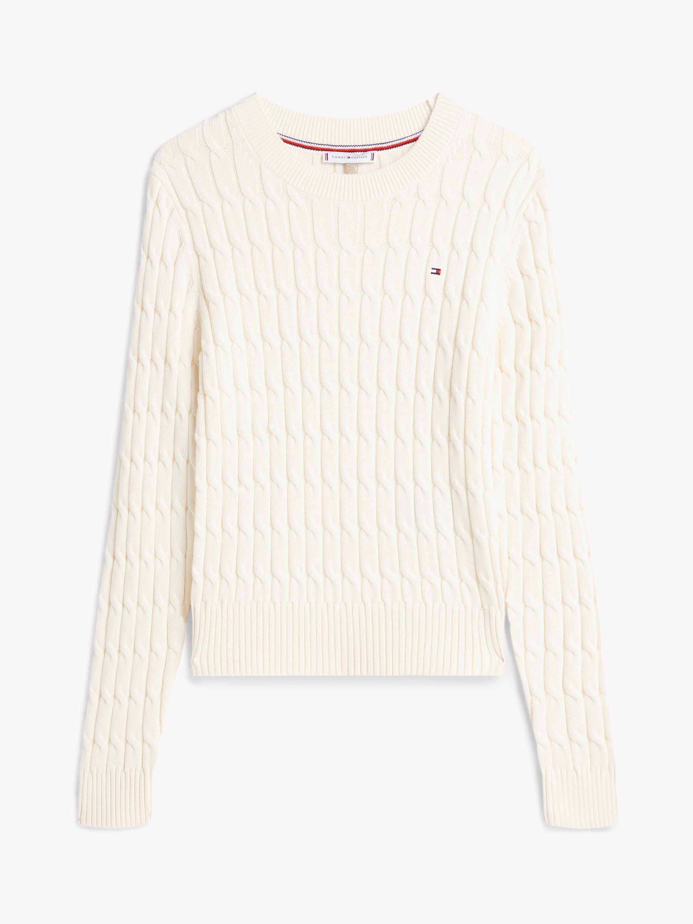 Product image 5 of 5, which shows Tommy Hilfiger Cotton Cable Knit Jumper, Calico, XS