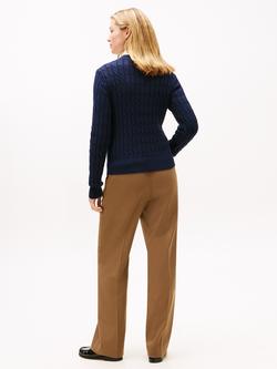 Tommy Hilfiger Cotton Cable Knit Jumper - view 2, Dark Night Navy