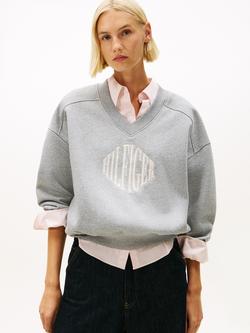 Tommy Hilfiger Varsity Fleece Sweatshirt, Med Heather Grey, Med Heather Grey