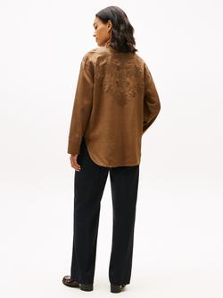 Tommy Hilfiger Floral Embroidered Shirt, Nordic Taupe - view 2, Nordic Taupe