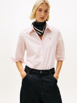 Tommy Hilfiger Essential Poplin Regular Fit Stripe Shirt, Pink/Multi