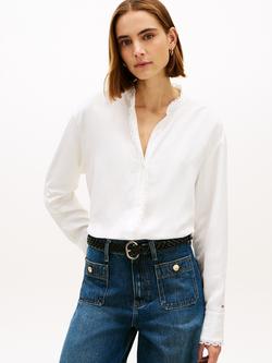 Tommy Hilfiger Oversized Lace Trim Shirt, Ecru, Ecru
