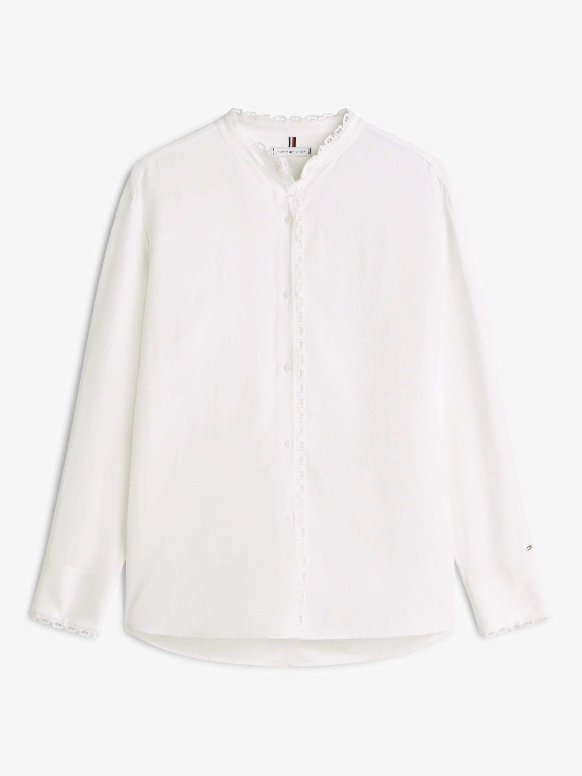 Product image 5 of 5, which shows Tommy Hilfiger Oversized Lace Trim Shirt, Ecru, 4