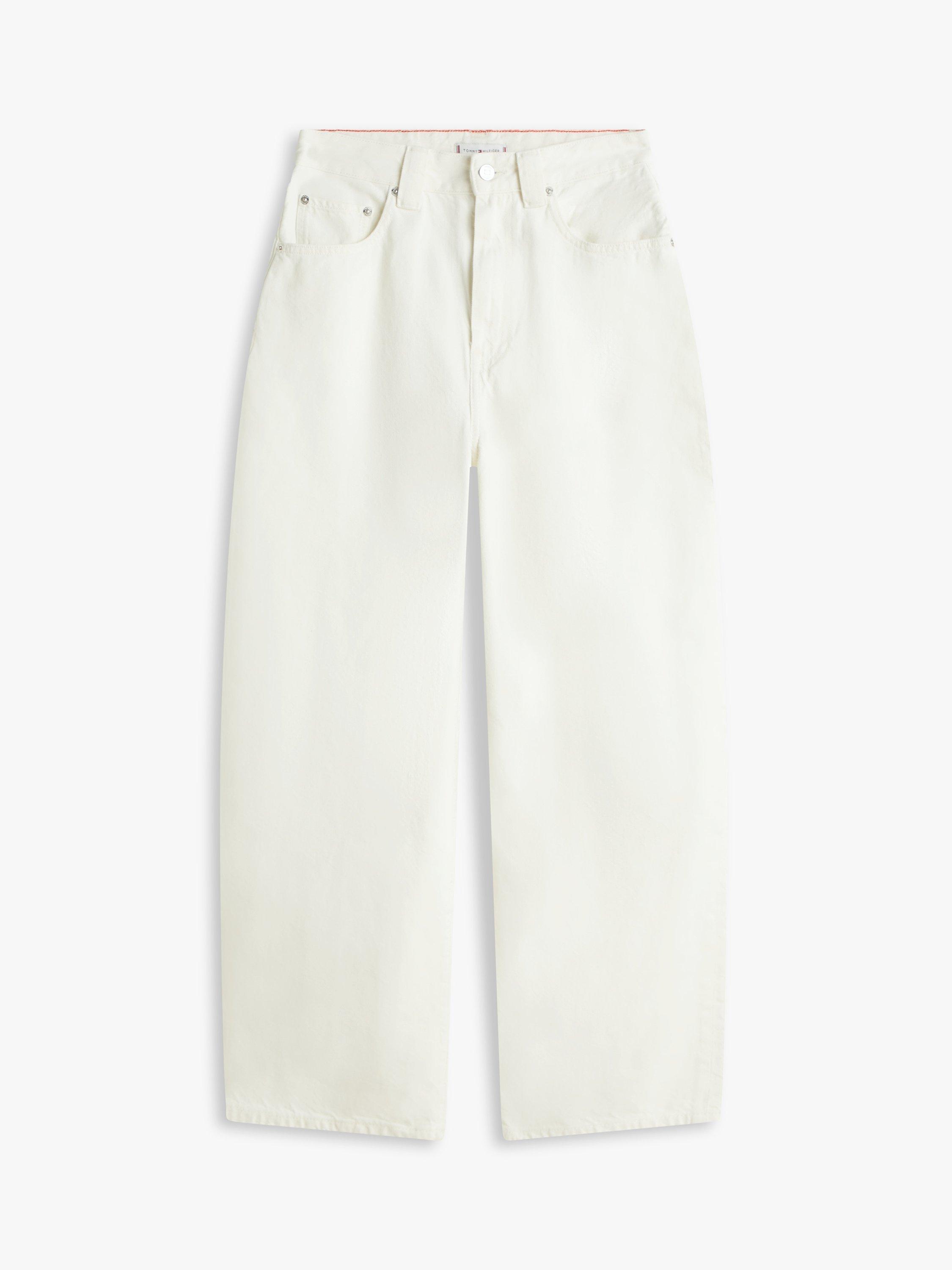 Product image 4 of 4, which shows Tommy Hilfiger Barrel Leg Jeans, Ecru, W25/L30