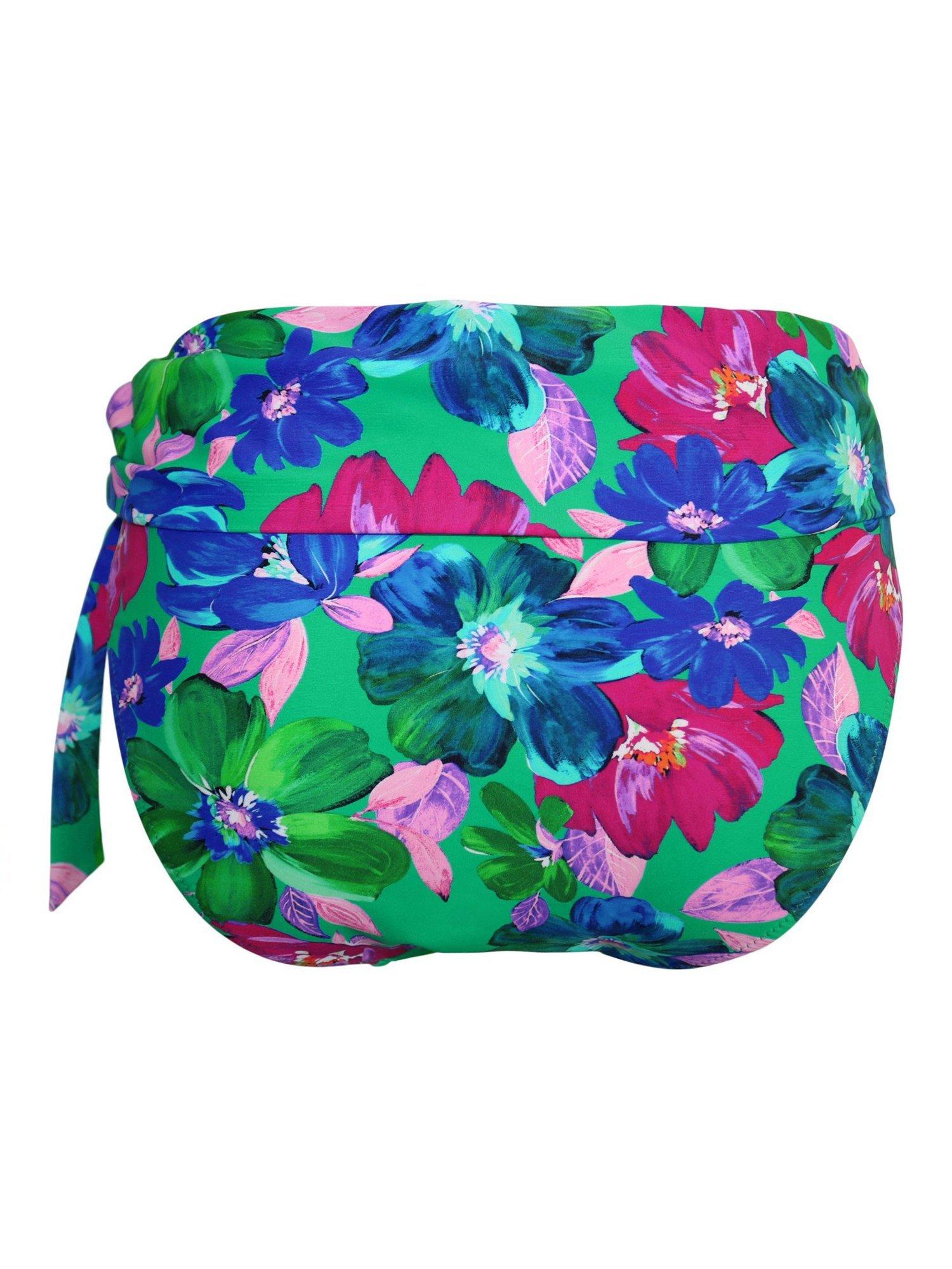 Product image 6 of 6, which shows Pour Moi Getaway Foldover Tie Bikini Bottoms, Green, 10