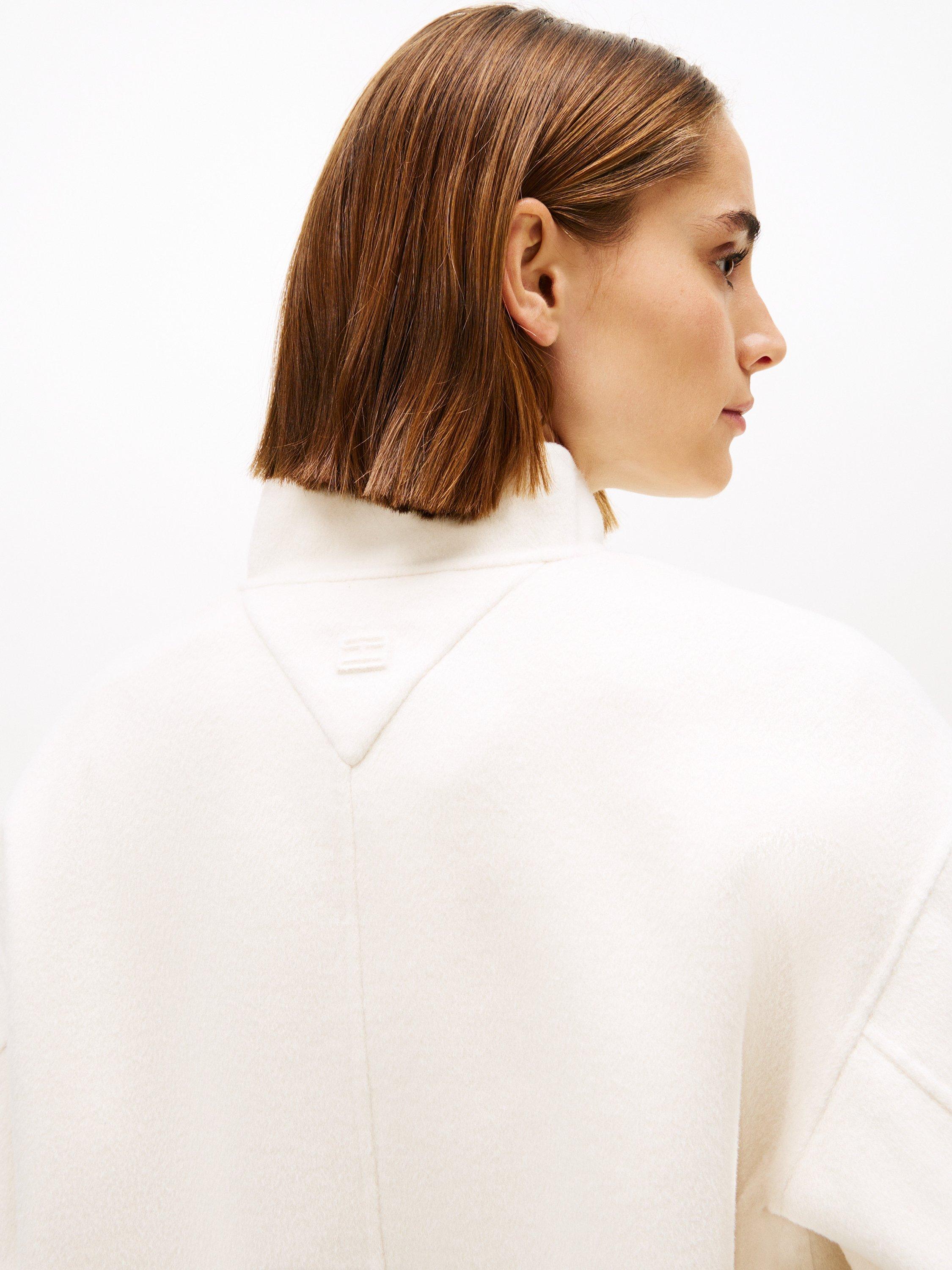 Product image 4 of 6, which shows Tommy Hilfiger Double Faced Wool Blend Coat, Calico, 4