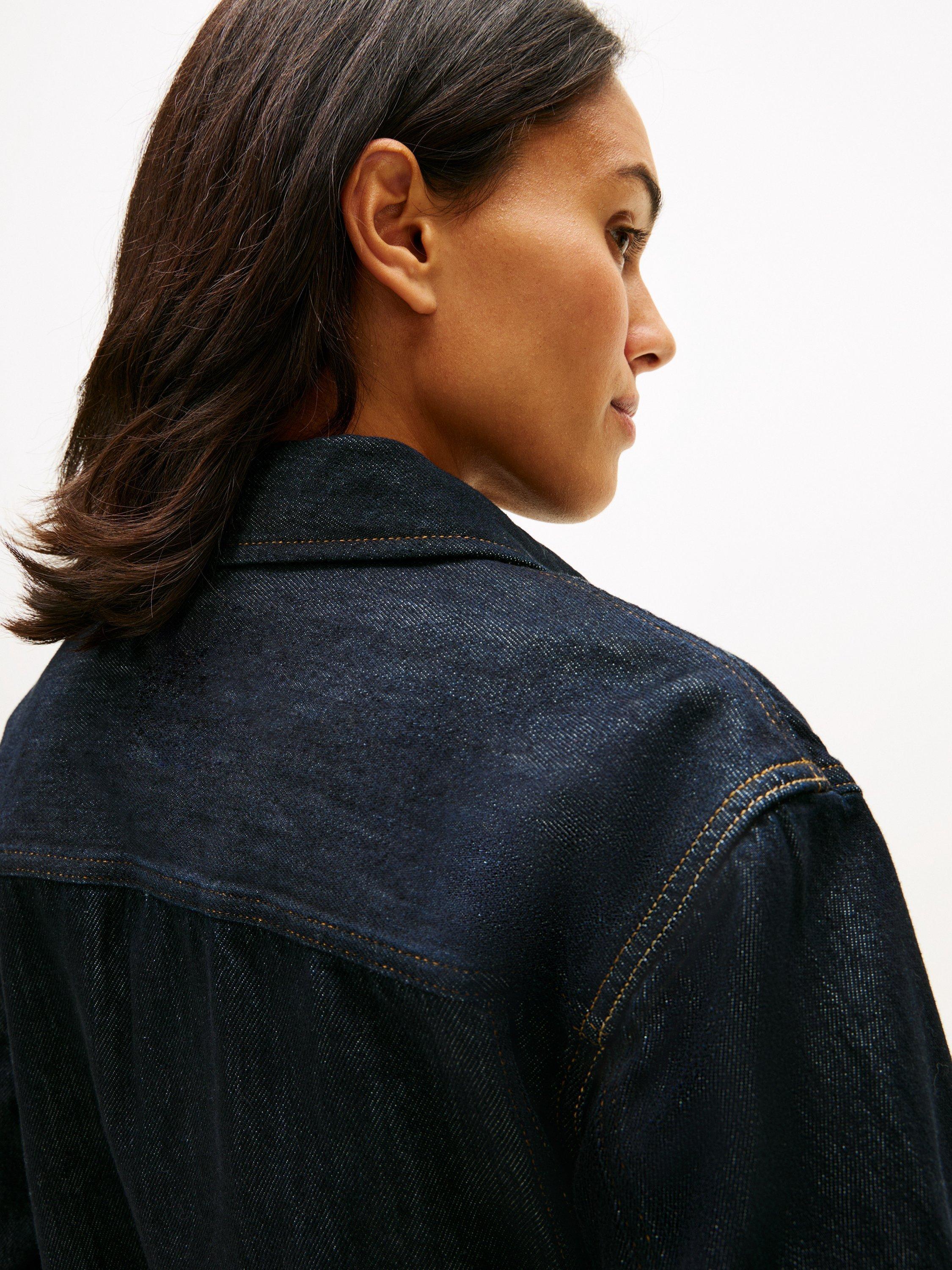 Product image 5 of 6, which shows Tommy Hilfiger Pleated Denim Jacket, Pure, 4