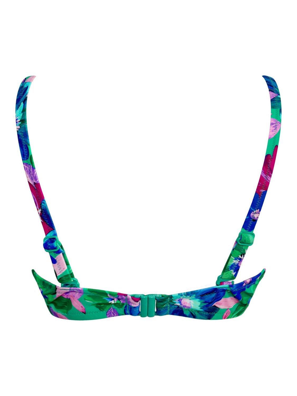 Product image 9 of 9, which shows Pour Moi Getaway Convertible Underwired Bikini Top, Green/Multi, 32DD