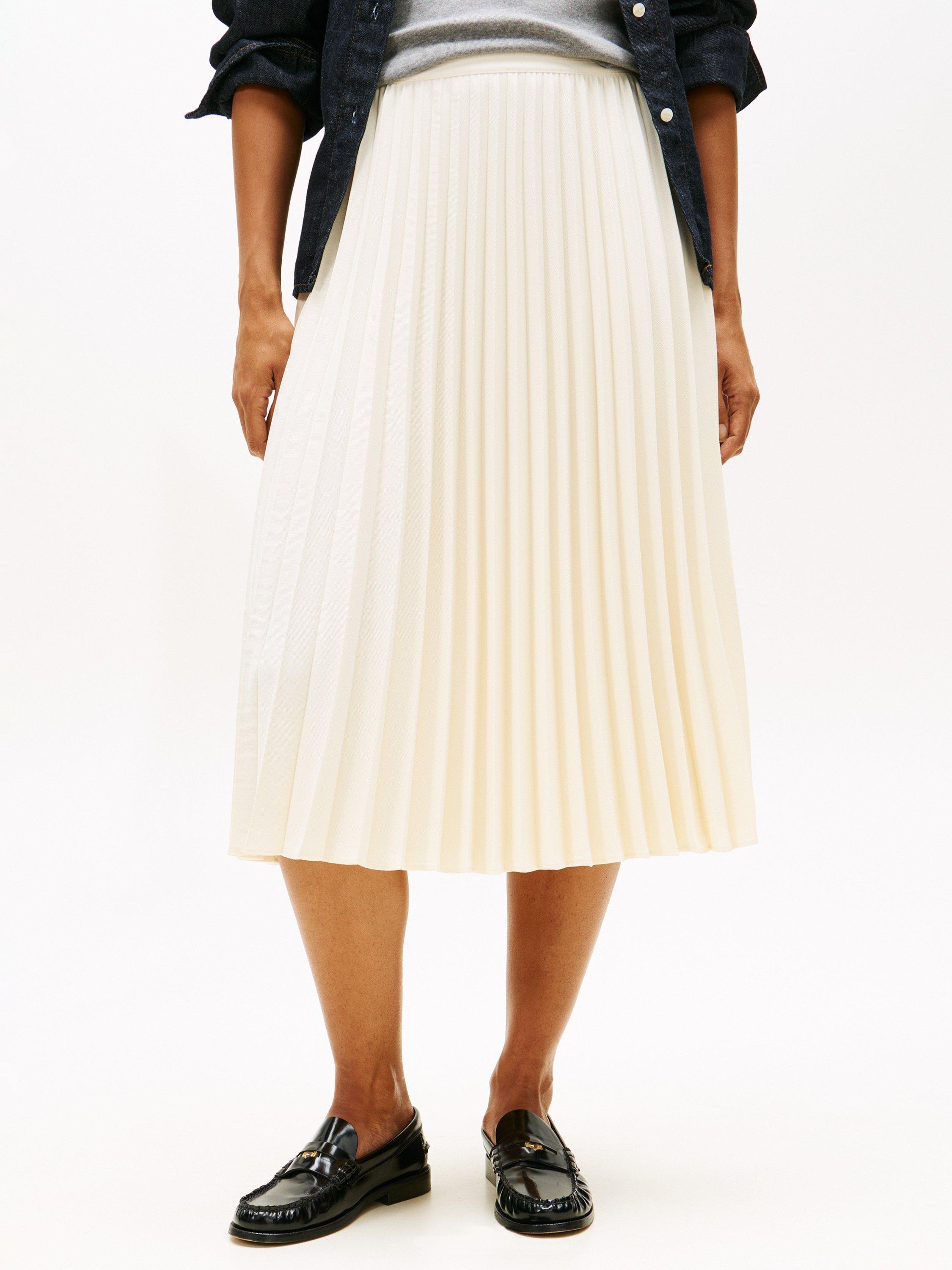 Product image 1 of 6, which shows Tommy Hilfiger Fluid Pleated Midi Skirt, Calico, 4