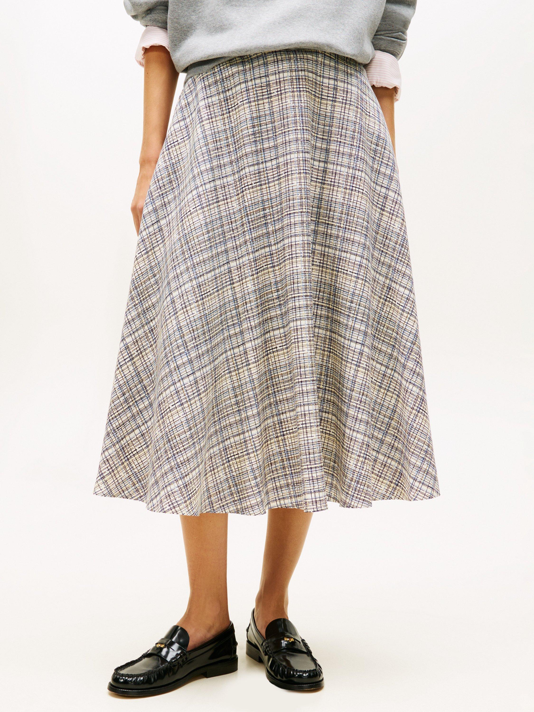 Product image 1 of 5, which shows Tommy Hilfiger Preppy Midi Skirt, Calico/Multi, 4