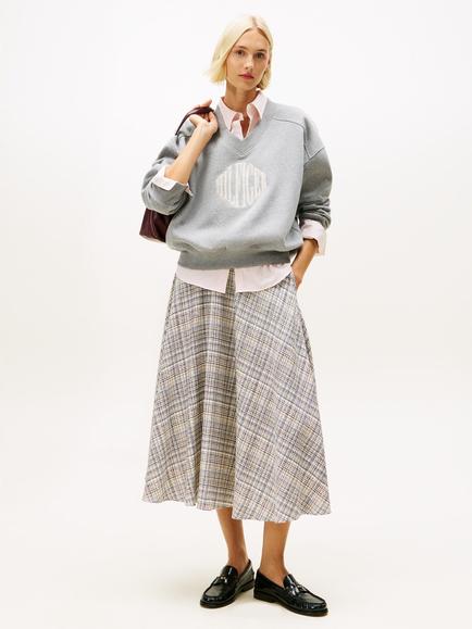 Tommy Hilfiger Preppy Midi Skirt, Calico/Multi - view 2, Calico/Multi
