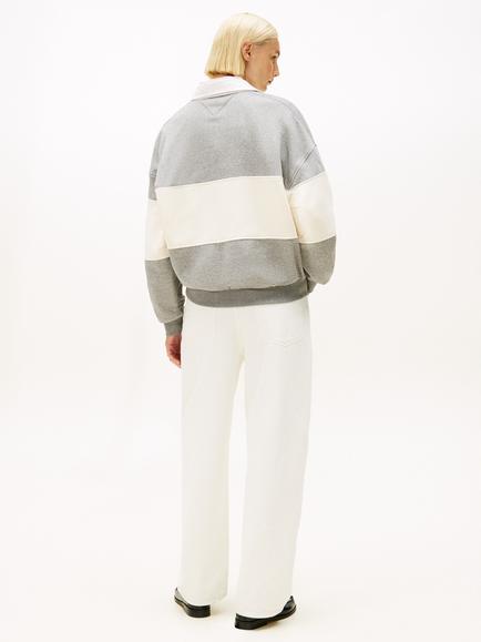 Tommy Hilfiger Colour Block Rugby Sweatshirt, Med Heather Grey - view 2, Med Heather Grey