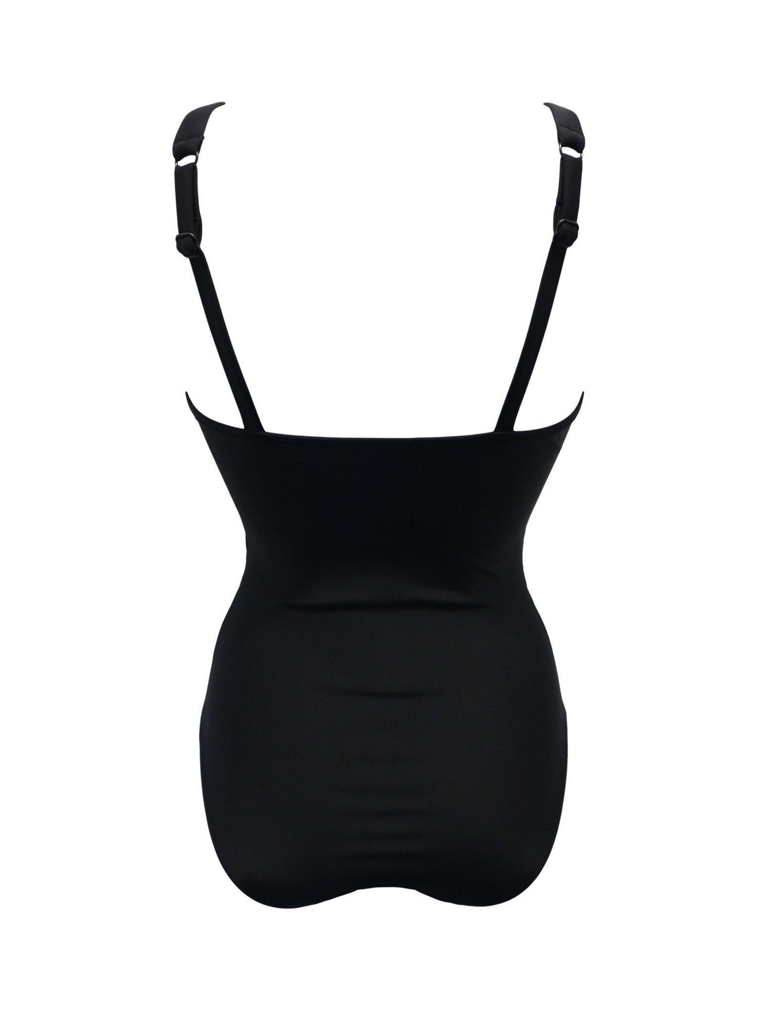 Product image 6 of 6, which shows Pour Moi Mesh Twist Front Full Control Swimsuit, Black, 10