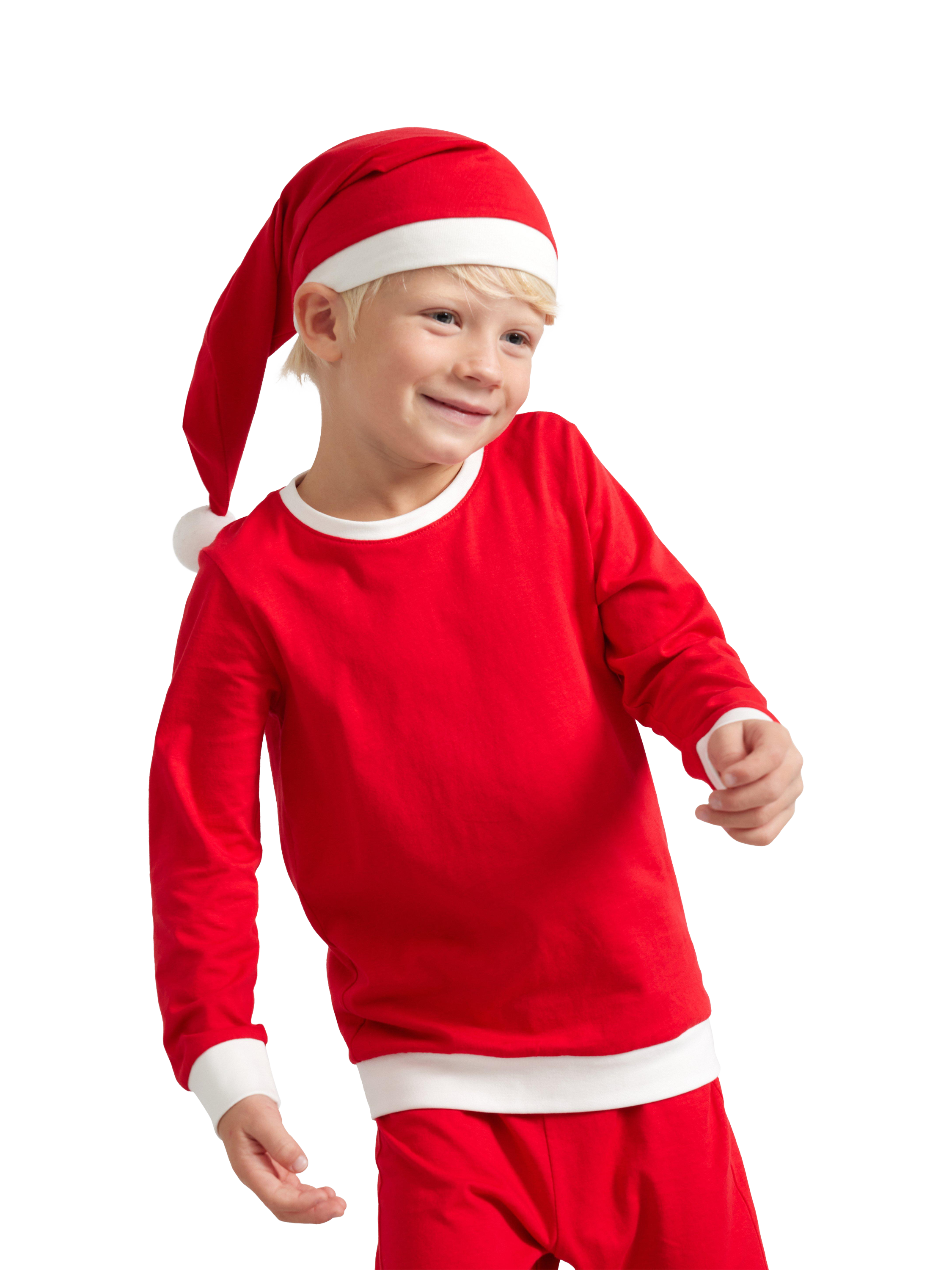 Product image 1 of 6, which shows Lindex Kids' Cotton Christmas Pyjama Set & Hat, Red, 4-6 years