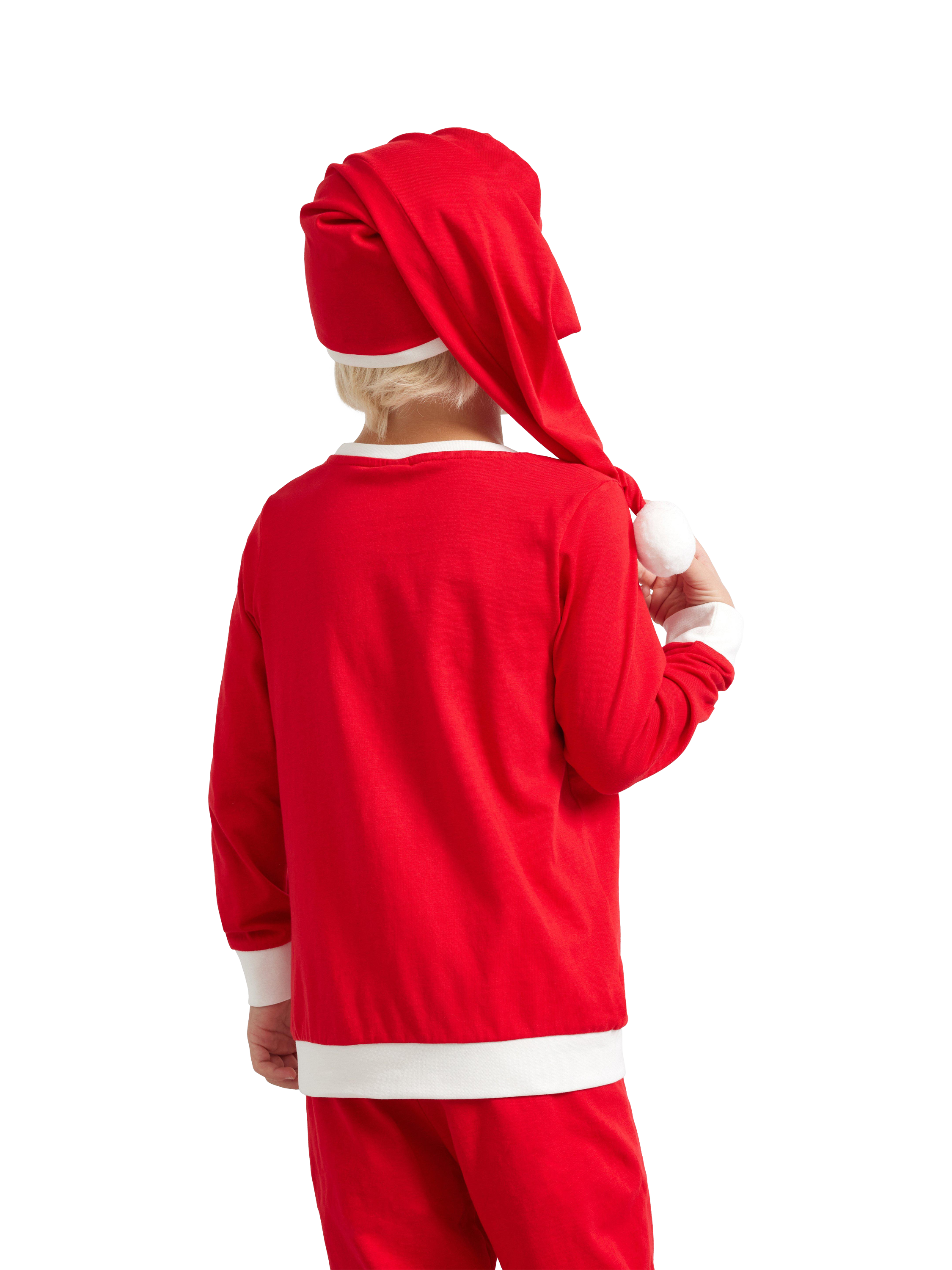 Product image 3 of 6, which shows Lindex Kids' Cotton Christmas Pyjama Set & Hat, Red, 4-6 years