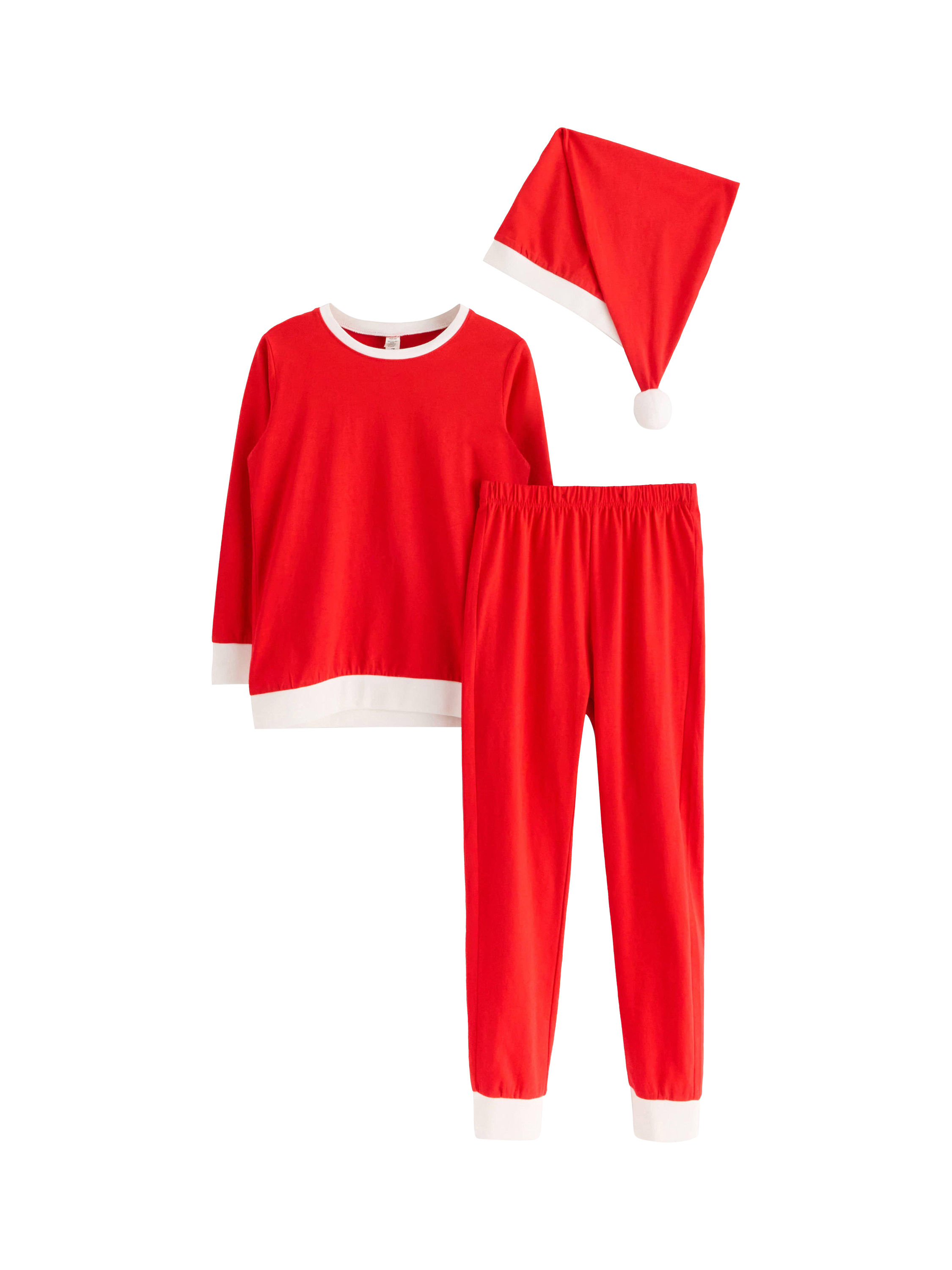 Product image 4 of 6, which shows Lindex Kids' Cotton Christmas Pyjama Set & Hat, Red, 4-6 years