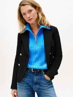 Tommy Hilfiger Punto Double Breasted Blazer, Black, Black
