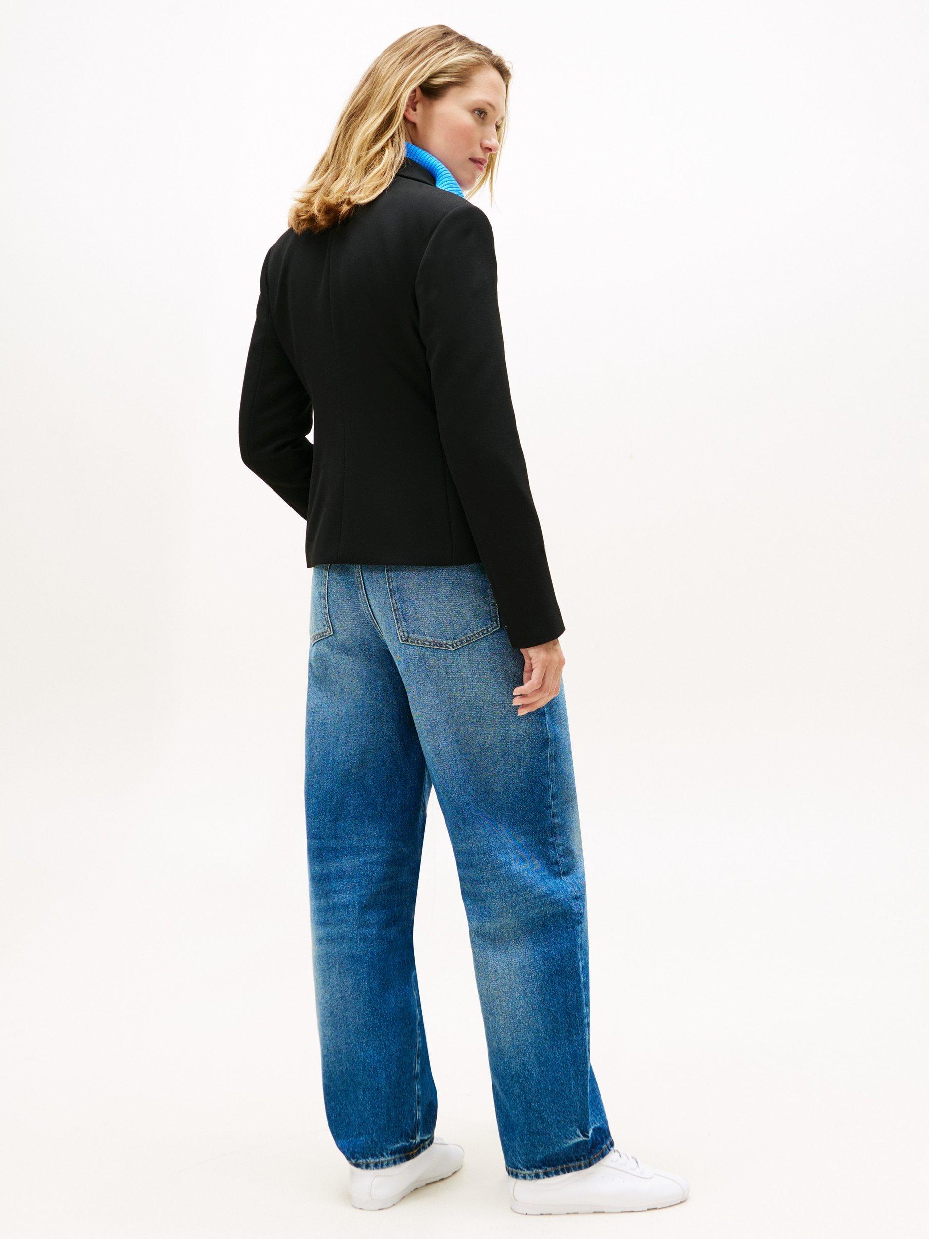 Product image 2 of 5, which shows Tommy Hilfiger Punto Double Breasted Blazer, Black, 4