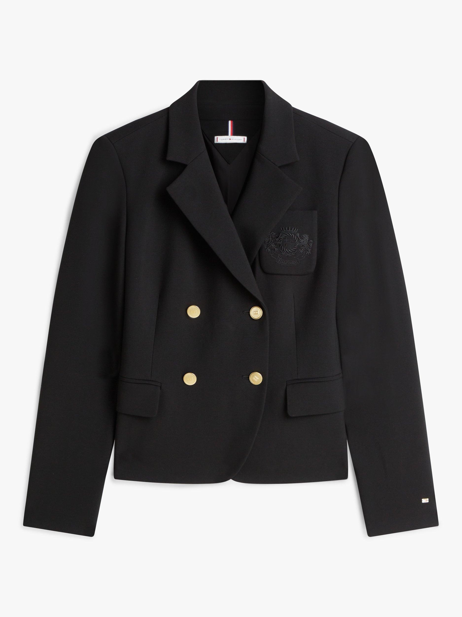 Product image 5 of 5, which shows Tommy Hilfiger Punto Double Breasted Blazer, Black, 4