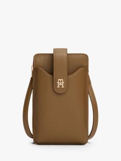 Tommy Hilfiger Icon Monogram Phone Pouch, Nordic Taupe, Nordic Taupe