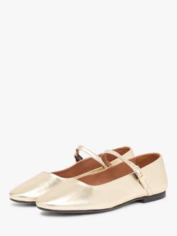 Tommy Hilfiger  Leather Mary Jane Ballerinas, Gold - view 2, Gold