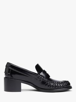 Tommy Hilfiger Patent Leather Block Heel Loafers, Black, Black