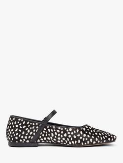Tommy Hilfiger Snow Leopard Print Buckle Ballerina Pumps, Black, Black