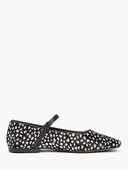 Tommy Hilfiger Snow Leopard Print Buckle Ballerina Pumps, Black, Black