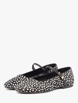 Tommy Hilfiger Snow Leopard Print Buckle Ballerina Pumps, Black - view 2, Black