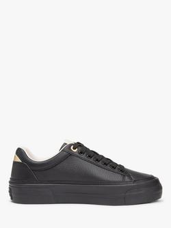 Tommy Hilfiger Leather Chunky Sole Trainers, Black, Black