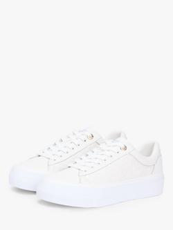 Tommy Hilfiger Leather Chunky Sole Trainers, Ecru - view 2, Ecru