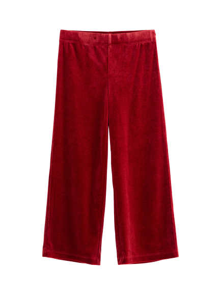 Lindex Kids' Velvet Trousers, Dark Dusty Red, Dark Dusty Red