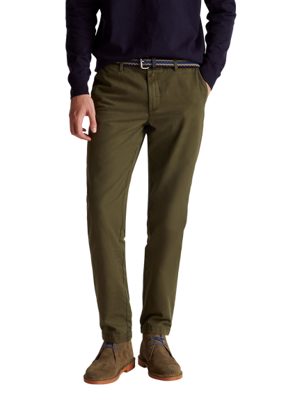 Benetton Cotton Slim Fit Chinos, Green