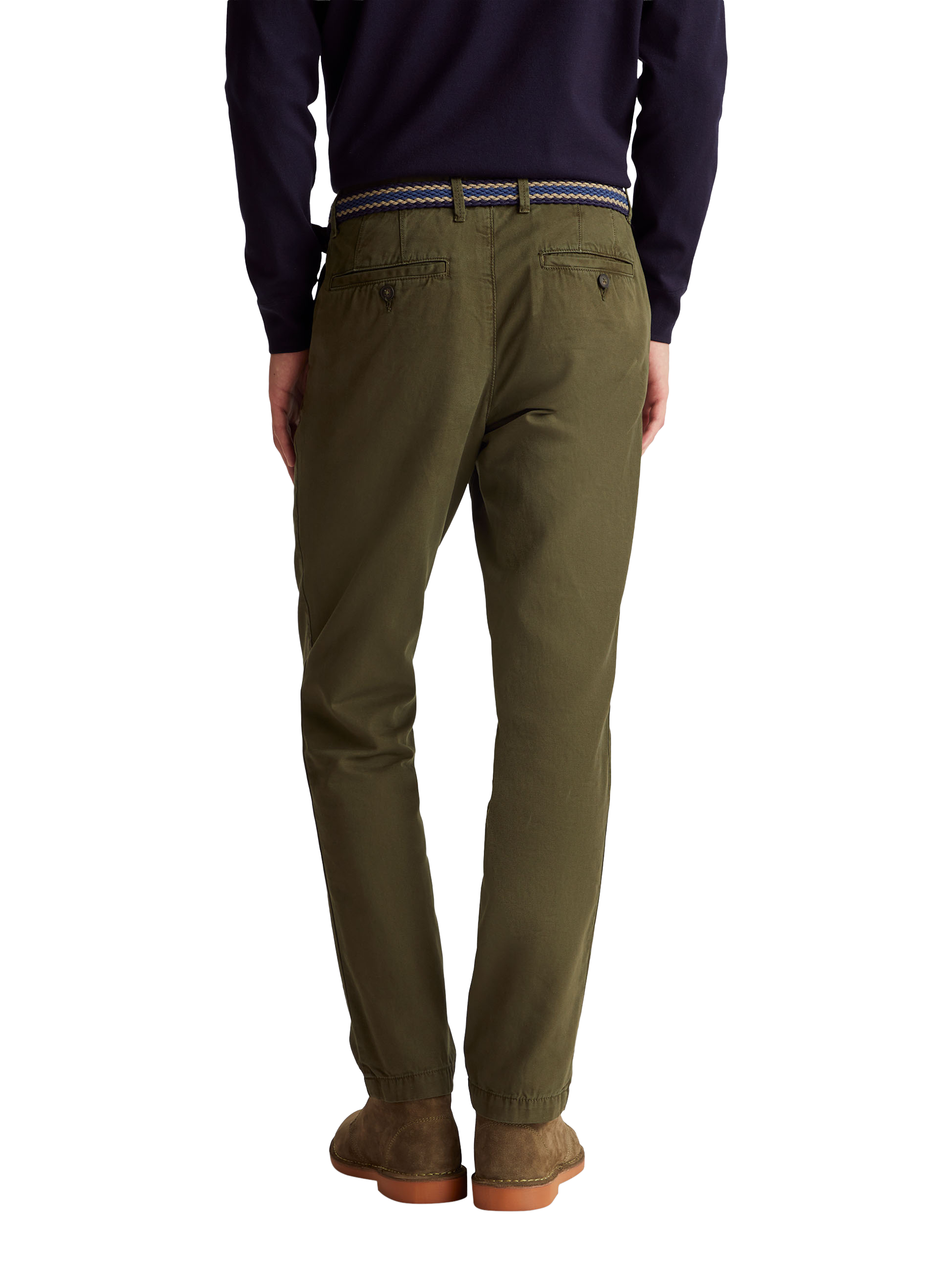 Product image 2 of 5, which shows Benetton Cotton Slim Fit Chinos, Green, 30