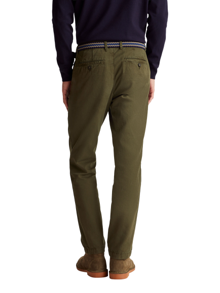 Benetton Cotton Slim Fit Chinos - view 2, Green
