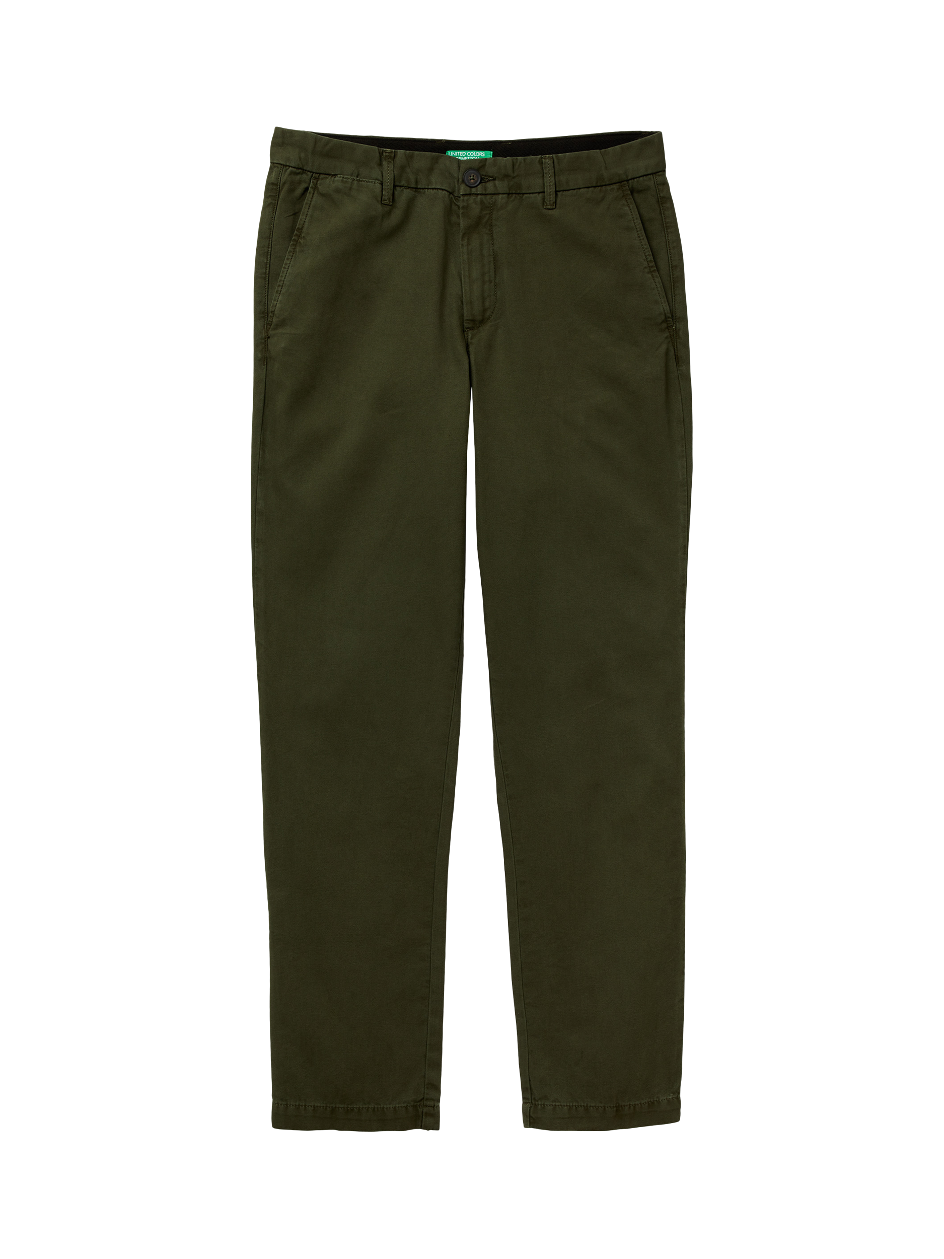 Product image 4 of 5, which shows Benetton Cotton Slim Fit Chinos, Green, 30
