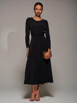 Jolie Moi Jersey Puff Sleeve Dress, Black