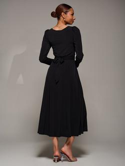 Jolie Moi Jersey Puff Sleeve Dress - view 2, Black
