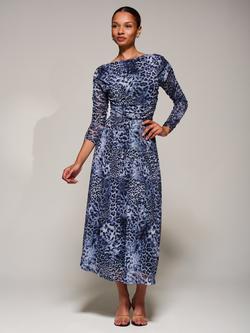 Jolie Moi The Long Sleeve Mesh Dress, Black/Multi