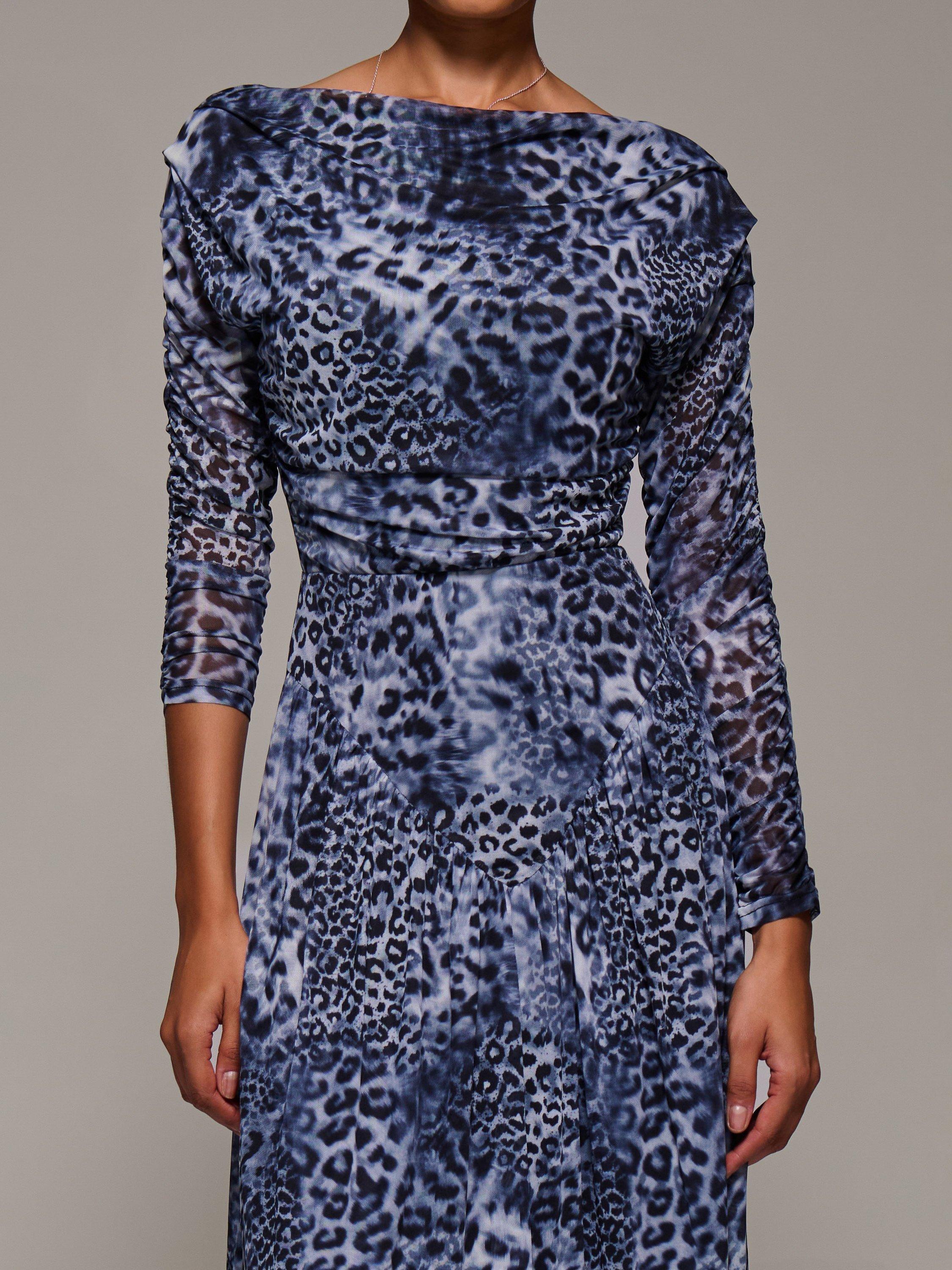 Product image 4 of 7, which shows Jolie Moi The Long Sleeve Mesh Dress, Black/Multi, 8