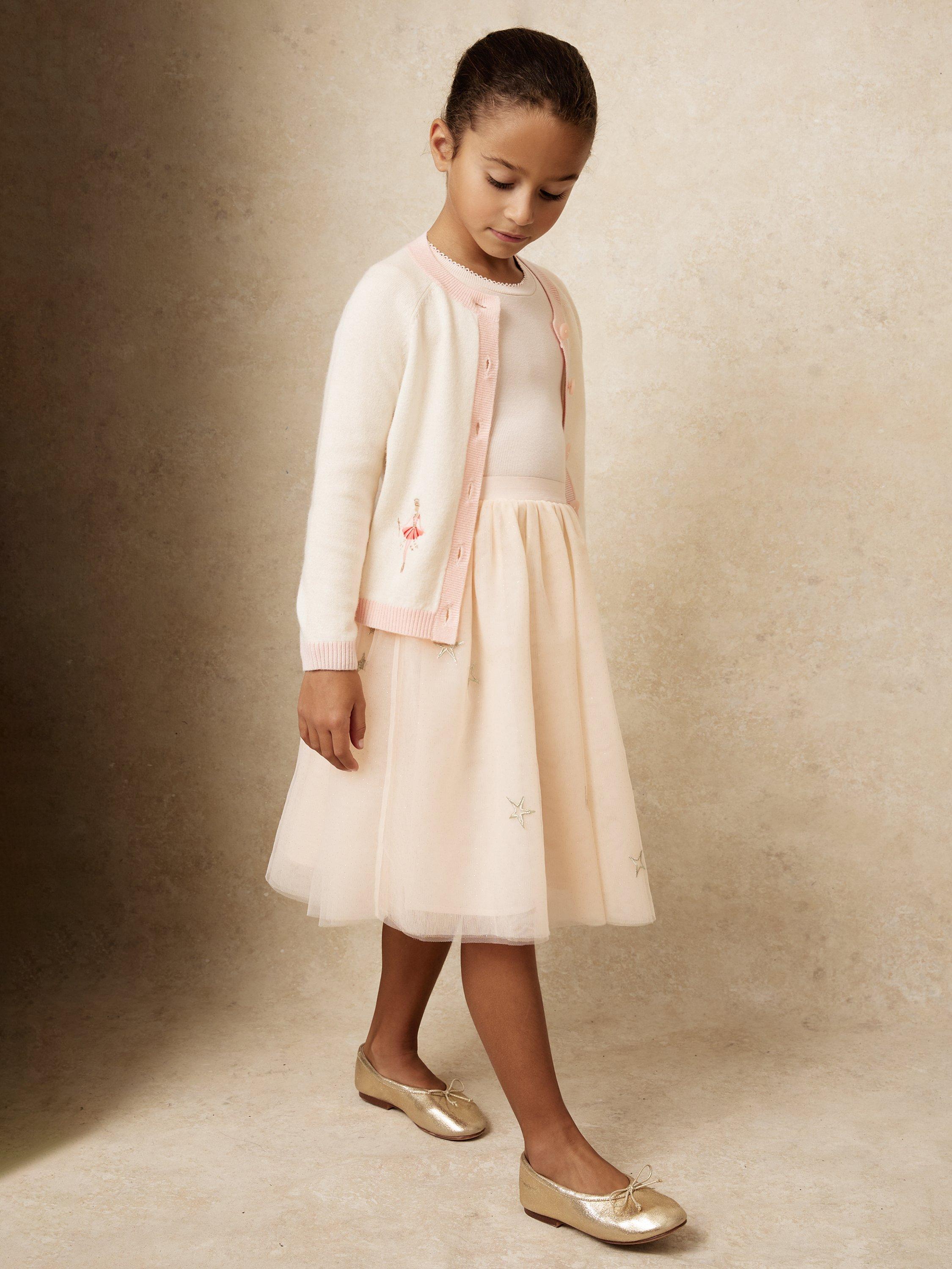 Product image 1 of 5, which shows Reiss Nancy Nutcracker Wool Blend Cardigan, Ivory, 11-12 years