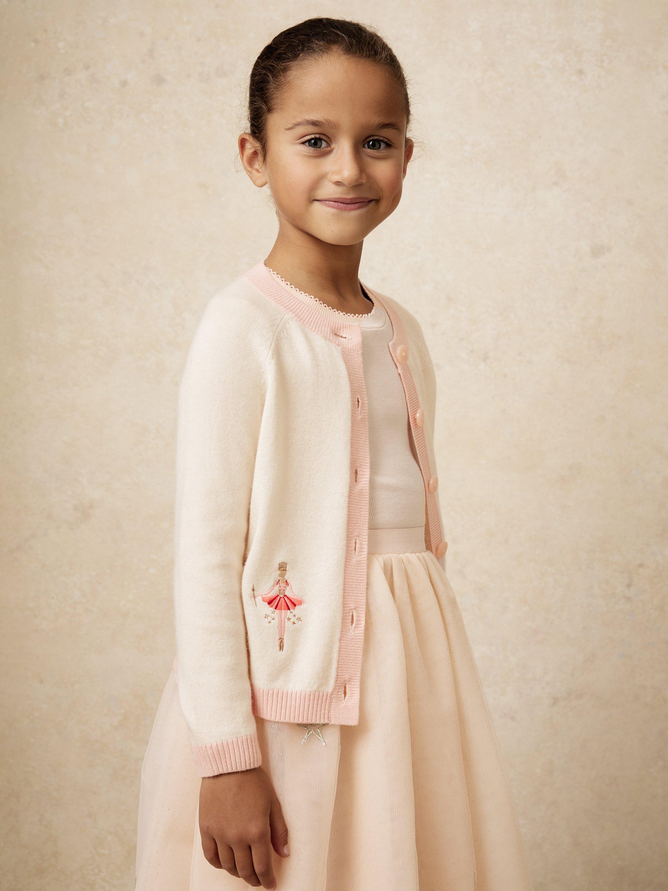 Product image 4 of 5, which shows Reiss Nancy Nutcracker Wool Blend Cardigan, Ivory, 11-12 years