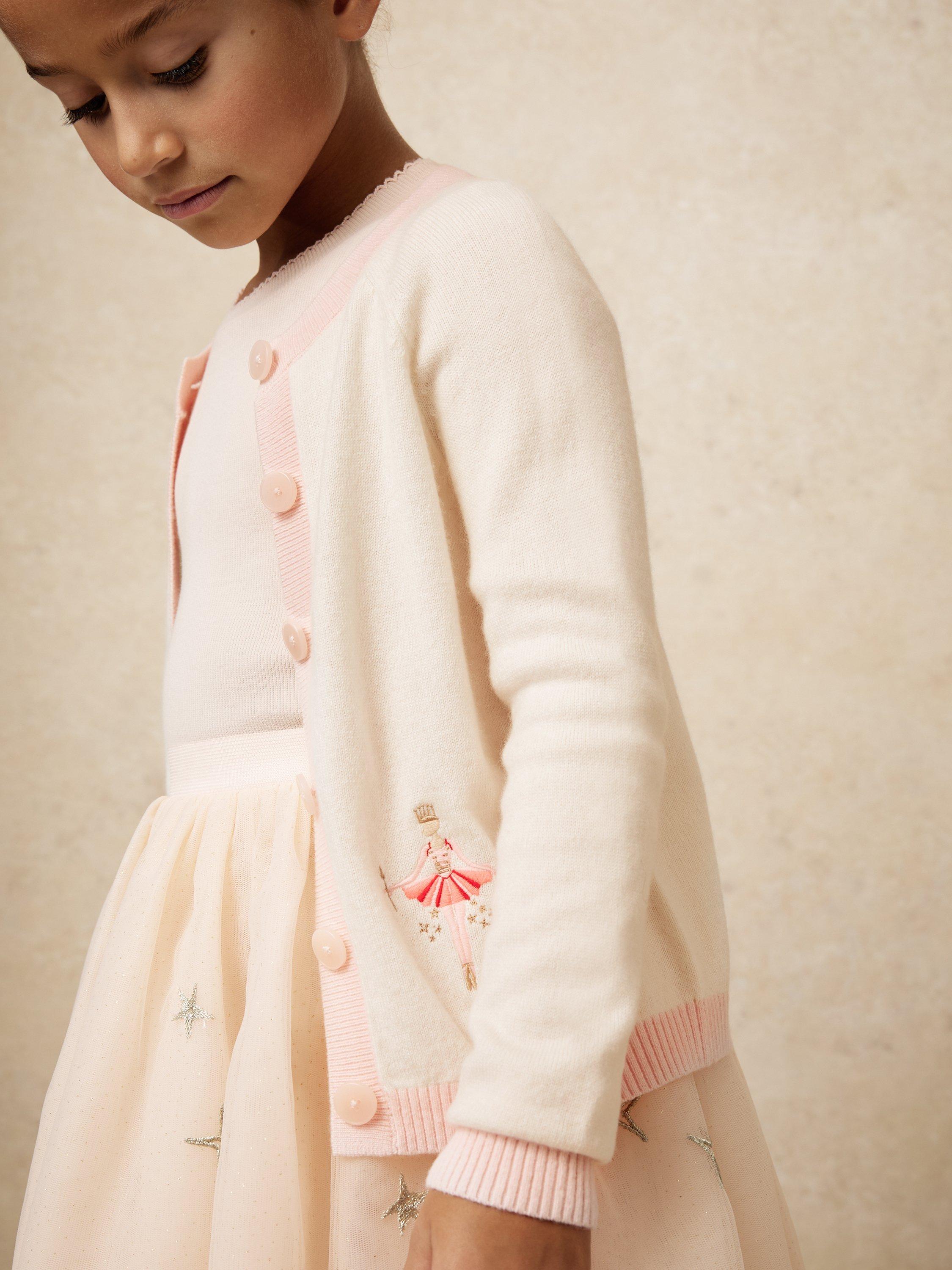 Product image 5 of 5, which shows Reiss Nancy Nutcracker Wool Blend Cardigan, Ivory, 11-12 years