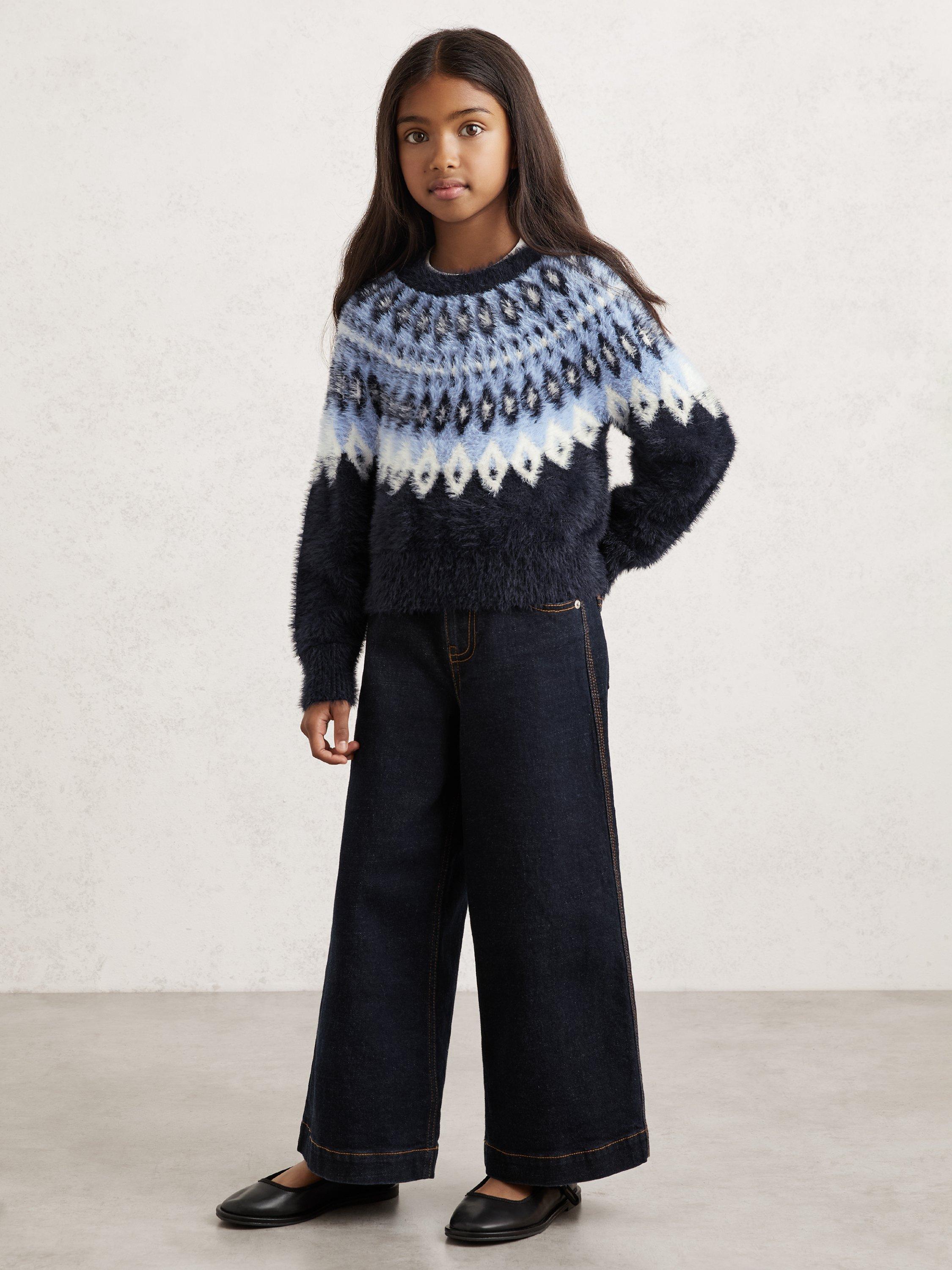 Reiss Jemma Fair Isle Jumper, Navy