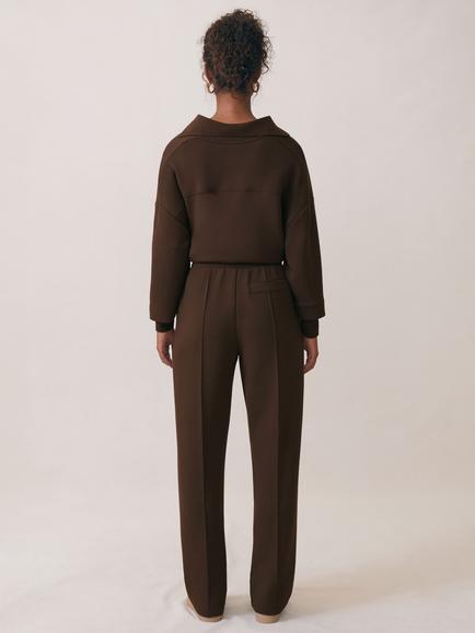 Reiss Bernie Wide Leg Joggers - view 2, Chocolate